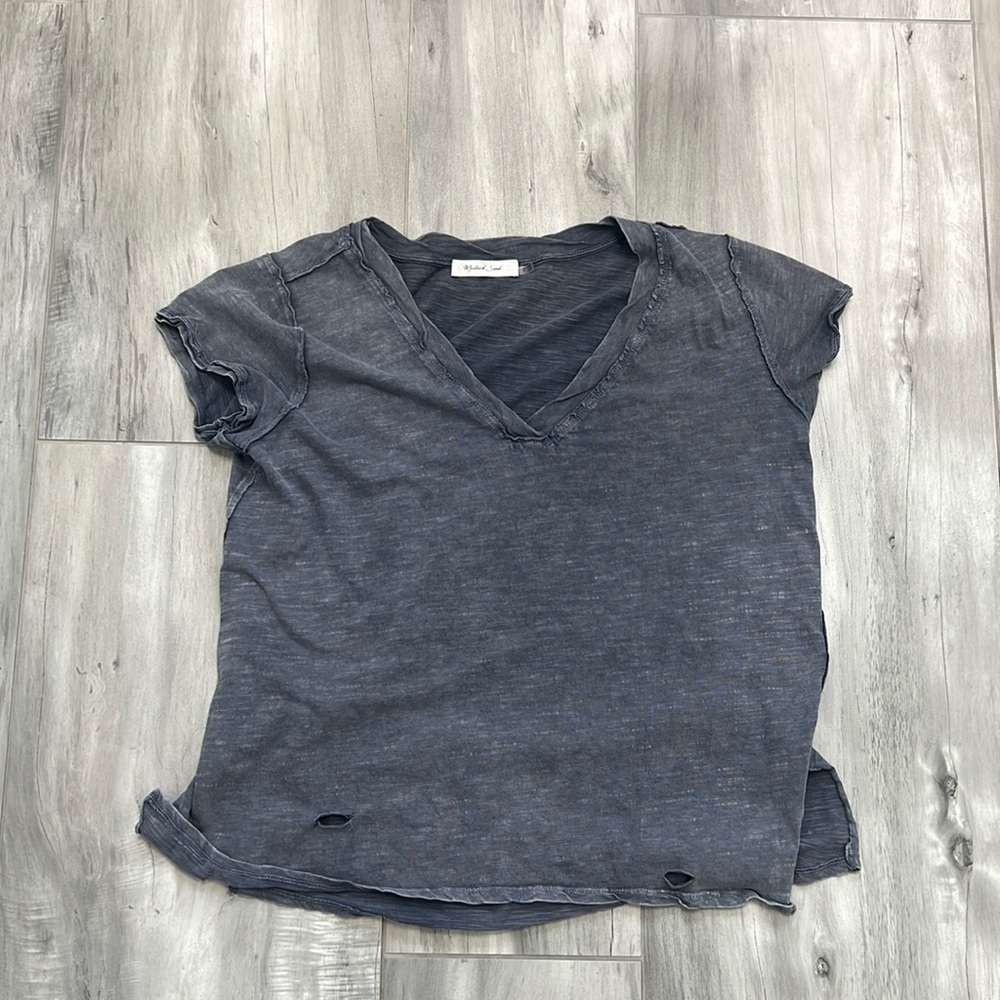Mustard Seed Grey Distressed Tee